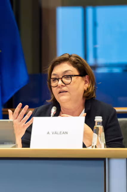 Foto 1: TRAN - Exchange of views with Commissioner  Adina-Ioana VALEAN in the framework of the Structured Dialogue