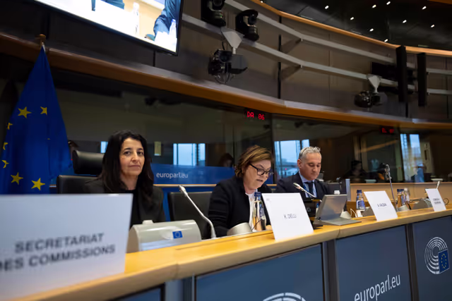 Foto 13: TRAN - Exchange of views with Commissioner  Adina-Ioana VALEAN in the framework of the Structured Dialogue