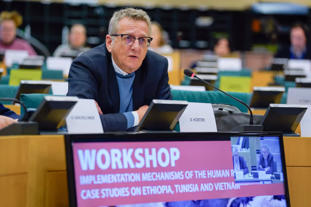 Nuotrauka 5: DROI workshop on ' Implementation mechanisms of the Human Rights Clause. Case studies on Ethiopia, Tunisia and Vietnam '