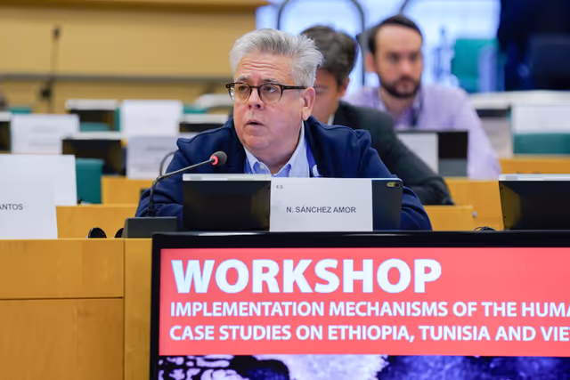 Nuotrauka 1: DROI workshop on ' Implementation mechanisms of the Human Rights Clause. Case studies on Ethiopia, Tunisia and Vietnam '
