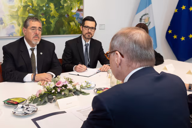 Photo 1 : Othmar KARAS meets with Bernardo AREVAL, President of GUATEMALA