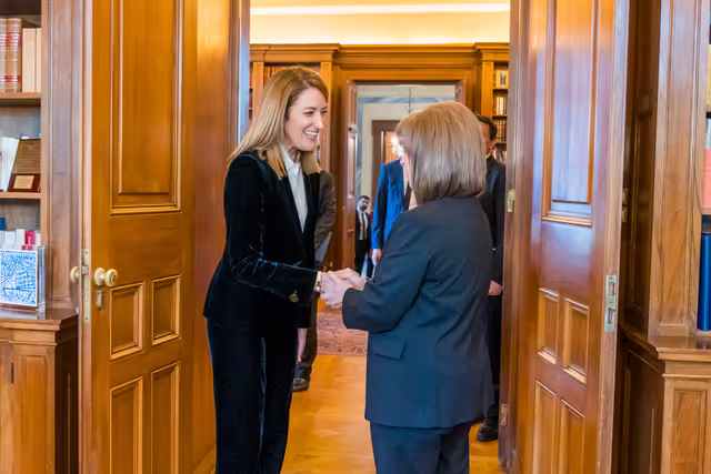 Official visit by Roberta METSOLA, EP President to Athens (Greece) - Bilateral Meeting with Katerina SAKELLAROPOULOU, President of the Hellenic republic