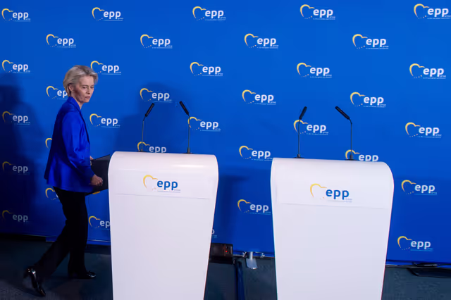 Fotografi 18: EPP Press conference with Ursula von der LEYEN, President of the European Commission and Manfred WEBER