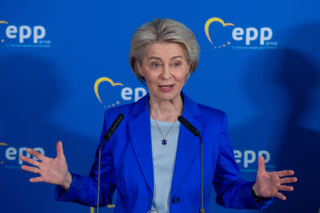 Fotografi 16: EPP Press conference with Ursula von der LEYEN, President of the European Commission and Manfred WEBER