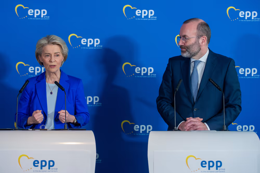 EPP Press conference with Ursula von der LEYEN, President of the European Commission and Manfred WEBER