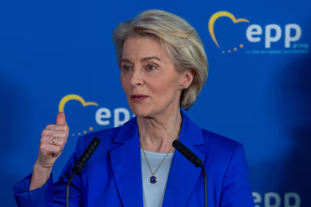 Fotografi 4: EPP Press conference with Ursula von der LEYEN, President of the European Commission and Manfred WEBER