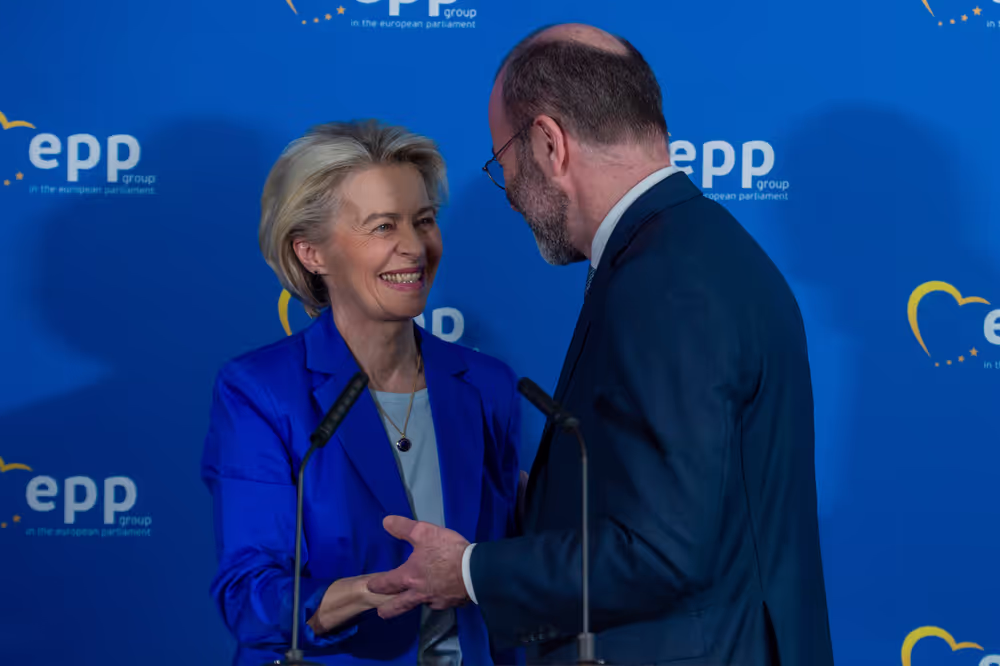 EPP Press conference with Ursula von der LEYEN, President of the European Commission and Manfred WEBER