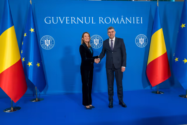 Official visit by Roberta METSOLA, EP President to Bucharest (Romania) - Meeting with Marcel CIOLACU, Prime Minister of Romania
