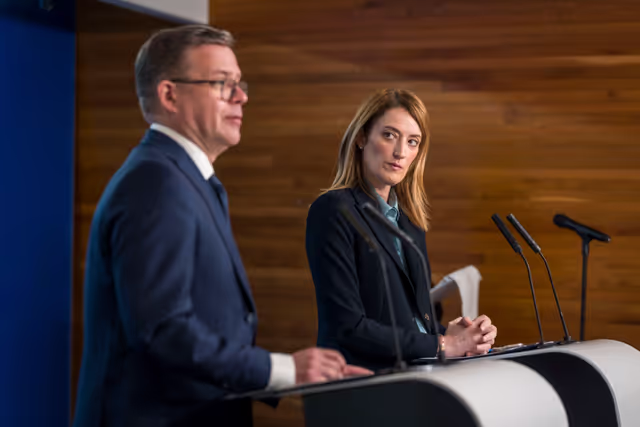 Foto 2: Roberta METSOLA, EP President meets with Petteri ORPO, Prime Minister of Finland - Press Point