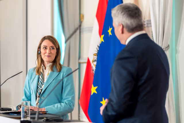Official visit by Roberta METSOLA, EP President to Austria - Joint press point with Karl NEHAMMER, Austrian Federal Chancellor
