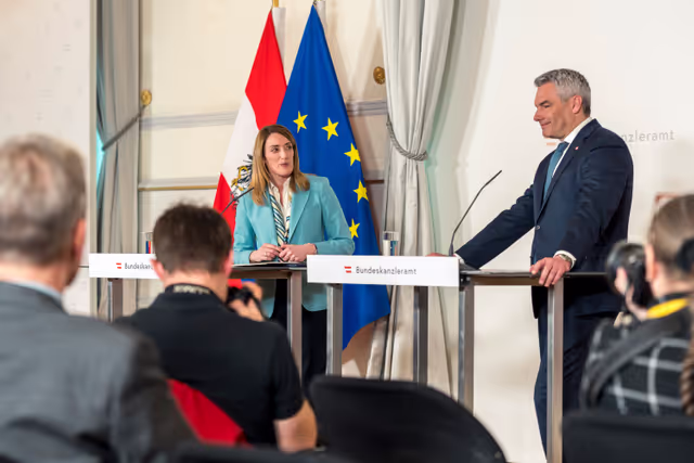 Official visit by Roberta METSOLA, EP President to Austria - Joint press point with Karl NEHAMMER, Austrian Federal Chancellor