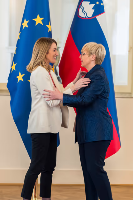 Fotó 4: Official visit by Roberta METSOLA, EP President to Ljubljana (Slovenia) - Meeting with Nataša PIRC MUSAR, President of Slovenia