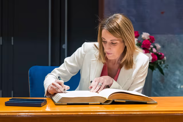 Fotó 5: Official visit by Roberta METSOLA, EP President to Ljubljana (Slovenia) - Meeting with Urška KLAKOČAR ZUPANČIČ, President of the Slovenian National Assembly