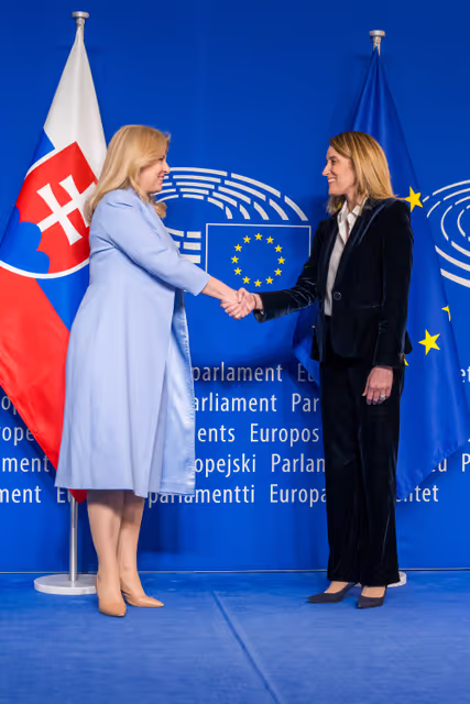 Roberta METSOLA, EP President meets with Zuzana CAPUTOVA, President of Slovakia