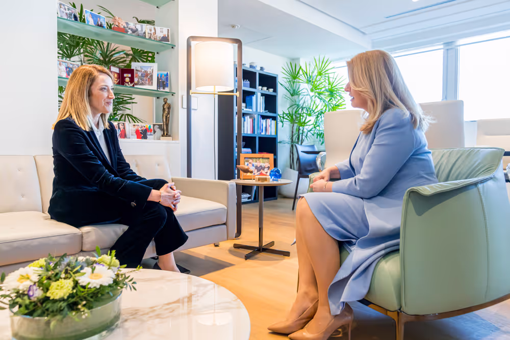 Roberta METSOLA, EP President meets with Zuzana CAPUTOVA, President of Slovakia