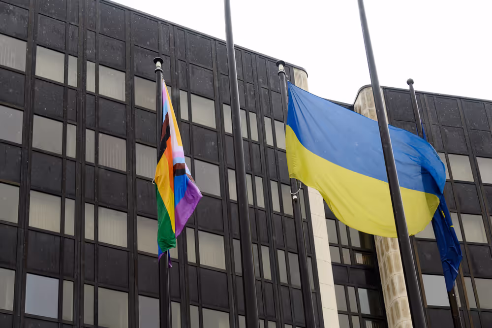 International Day Against Homophobia, Biphobia, Intersexism and Transphobia (IDAHOBIT) - Rainbow flag next to the EP buildings