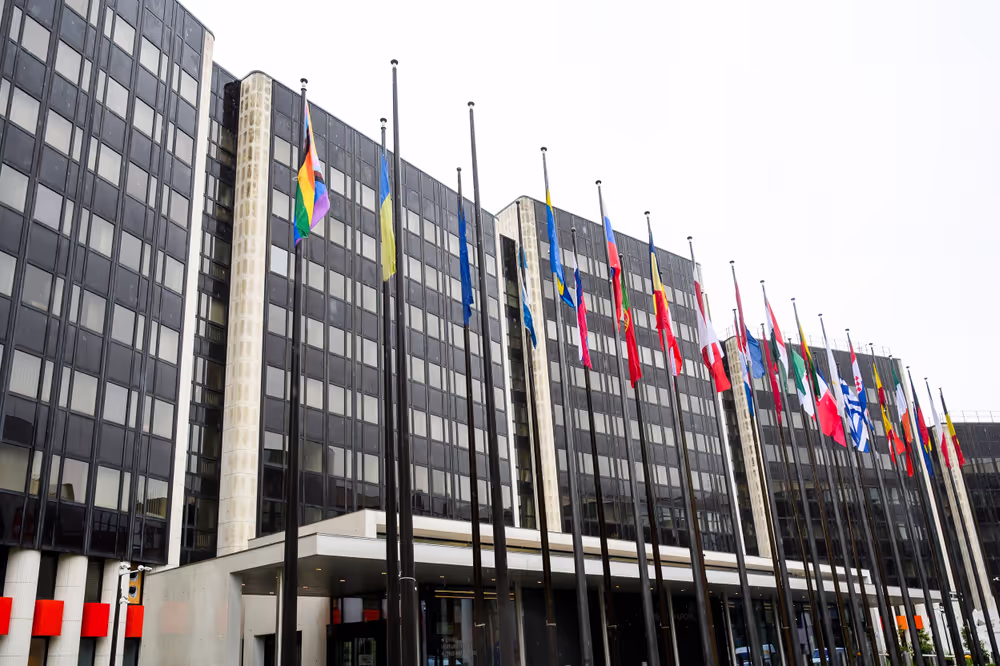 International Day Against Homophobia, Biphobia, Intersexism and Transphobia (IDAHOBIT) - Rainbow flag next to the EP buildings