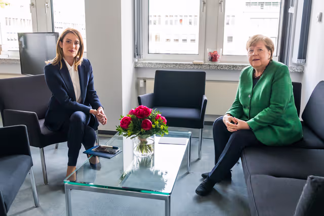 Fotagrafa 2: Official visit by Roberta METSOLA, EP President to Berlin (Germany) - Meeting with Angela MERKEL, Former German Chancellor