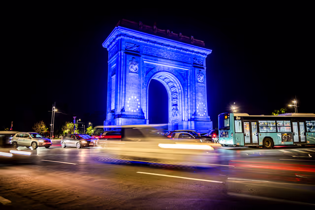 Photo 33: Illuminations: One month to go across the EU.