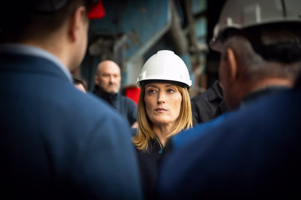 Roberta METSOLA, EP President, in Kyiv (Ukraine) on Europe Day - Visit to a damaged power plant and a bombed school