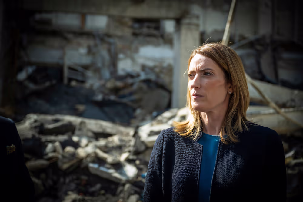 Roberta METSOLA, EP President, in Kyiv (Ukraine) on Europe Day - Visit to a damaged power plant and a bombed school