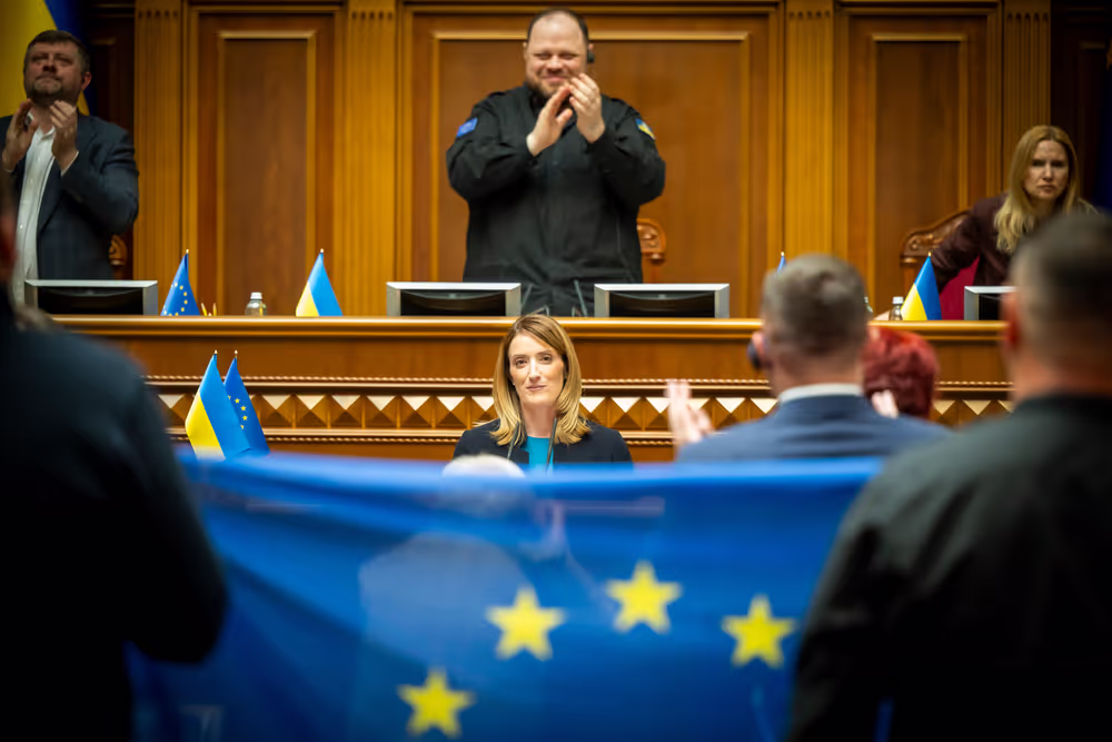 Roberta METSOLA, EP President, in Kyiv (Ukraine) on Europe Day - Address to the Ukrainian Parliament (Verkhovna Rada)