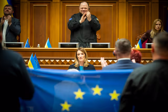 Roberta METSOLA, EP President, in Kyiv (Ukraine) on Europe Day - Address to the Ukrainian Parliament (Verkhovna Rada)