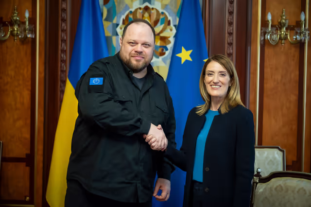 Nuotrauka 8: Roberta METSOLA, EP President, in Kyiv (Ukraine) on Europe Day - Address to the Ukrainian Parliament (Verkhovna Rada)