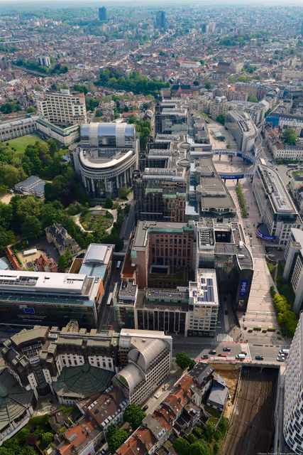 Zdjęcie 32: Aerial view of the European Parliament in BrusselsAerial view of the European Parliament in Brussels