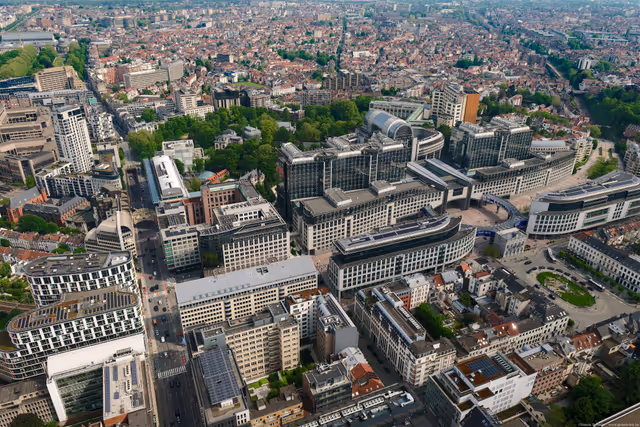 Aerial view of the European Parliament in BrusselsAerial view of the European Parliament in Brussels