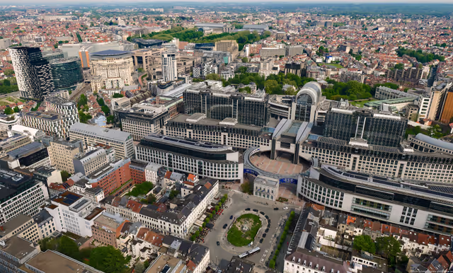 Aerial view of the European Parliament in BrusselsAerial view of the European Parliament in Brussels