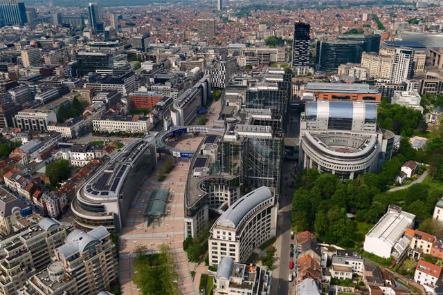 Zdjęcie 48: Aerial view of the European Parliament in BrusselsAerial view of the European Parliament in Brussels