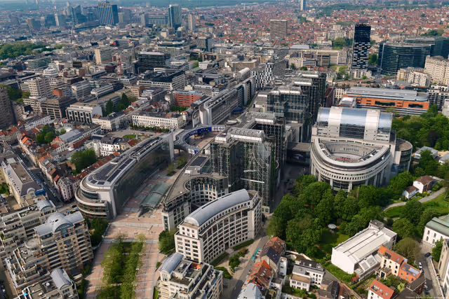 Zdjęcie 42: Aerial view of the European Parliament in BrusselsAerial view of the European Parliament in Brussels