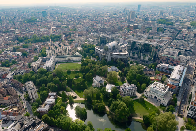 Aerial view of the European Parliament in BrusselsAerial view of the European Parliament in Brussels
