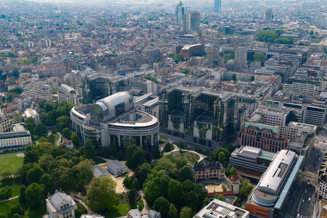 Aerial view of the European Parliament in BrusselsAerial view of the European Parliament in Brussels