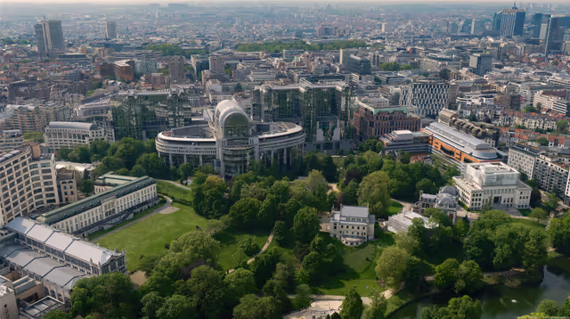 Zdjęcie 43: Aerial view of the European Parliament in BrusselsAerial view of the European Parliament in Brussels
