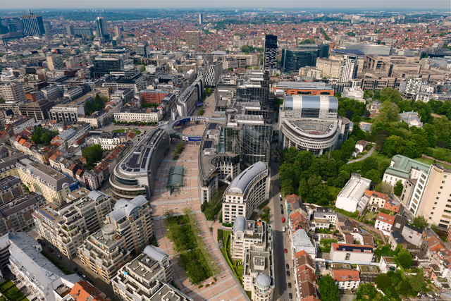 Zdjęcie 26: Aerial view of the European Parliament in BrusselsAerial view of the European Parliament in Brussels