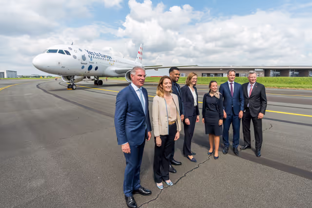 Fotagrafa 2: Unveiling of four branded airplanes to support the 2024 European Election campaign: extracts from the event with the participation of Roberta METSOLA, EP President