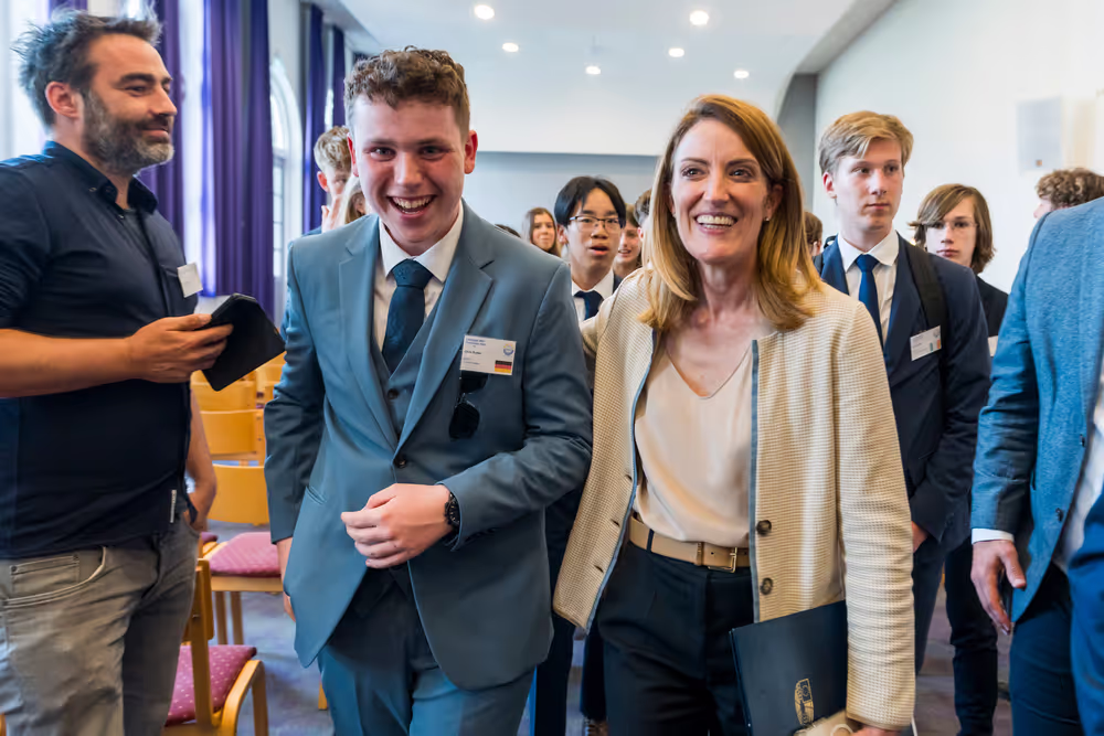 Official visit by Roberta METSOLA, EP President to Kerkrade (Netherlands) -  Meeting with young people