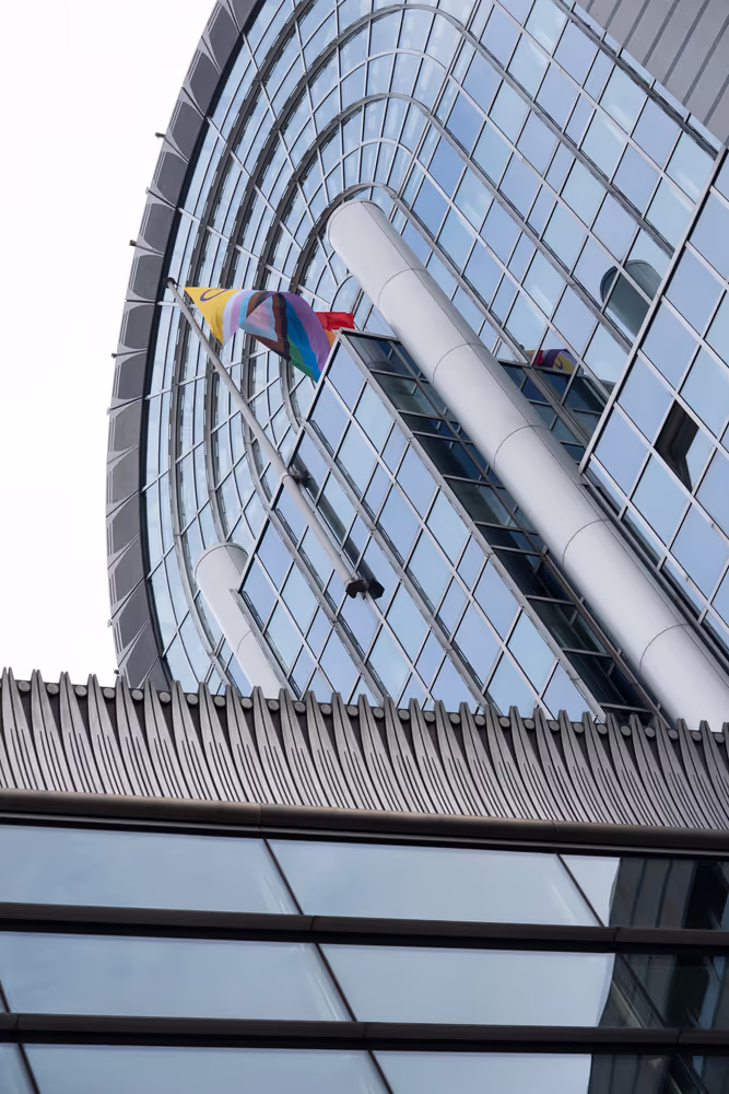 International Day Against Homophobia, Biphobia, Intersexism and Transphobia (IDAHOBIT) - Rainbow flag next to the EP buildings