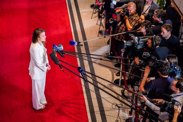 Fotografie 14: Eurovision Debate 2024 with Lead Candidates.- Arrival of the candidates