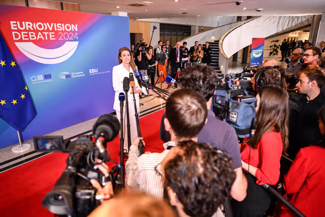 Fotografie 32: Eurovision Debate 2024 with Lead Candidates.- Arrival of the candidates
