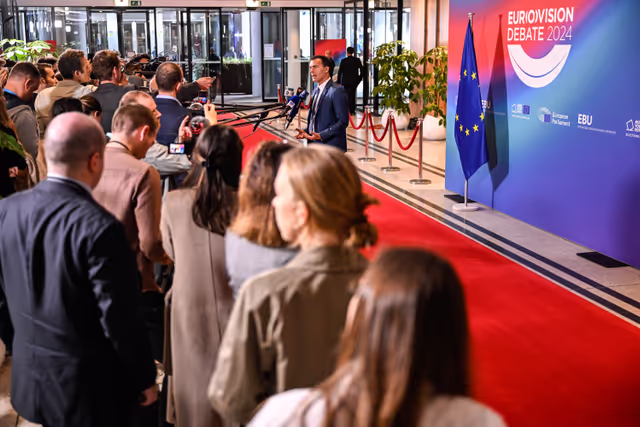 Fotografie 26: Eurovision Debate 2024 with Lead Candidates.- Arrival of the candidates