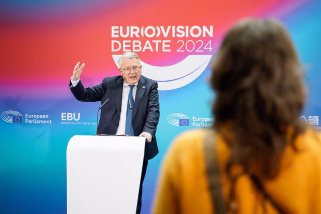 Fotó 11: Eurovision Debate 2024 with Lead Candidates.- Press point