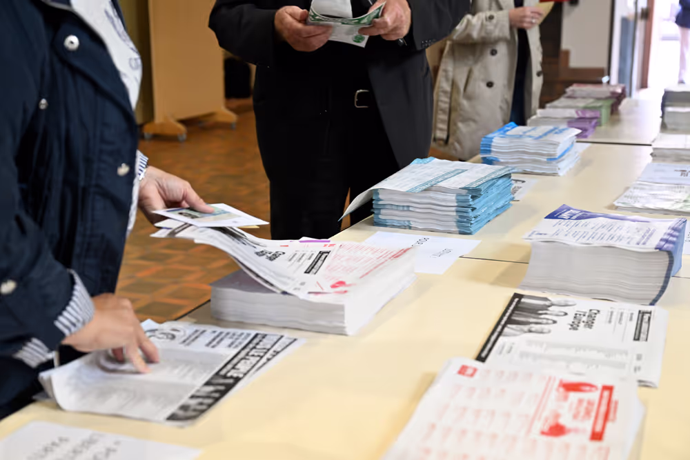 European elections 2024  - Ambiance shots of polling stations in France