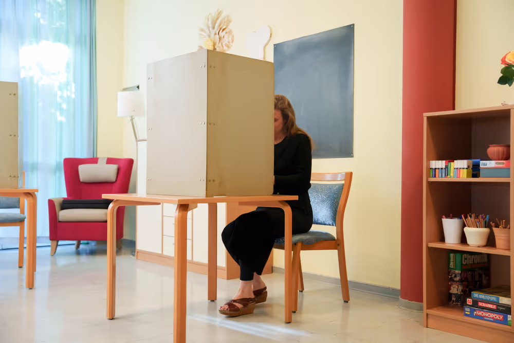 European elections 2024 - Ambiance shots of polling stations in Germany