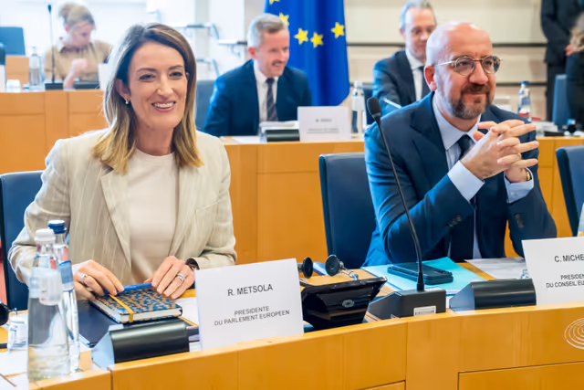 Fotogrāfija 5: Meeting of the EP Conference of President with the participation of Charles MICHEL, President of the European Council