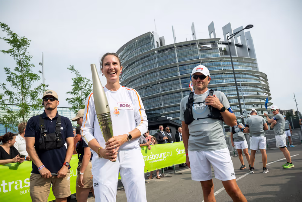 Olympics flame in the EP Strasbourg