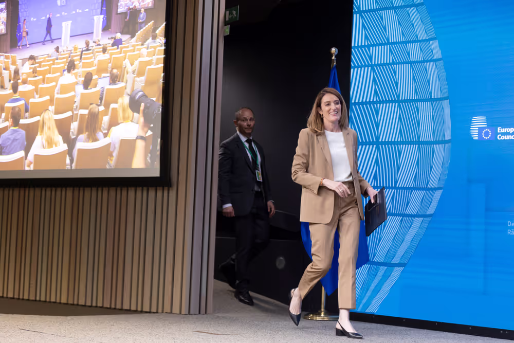Roberta Metsola, EP President at the European Council Meeting
