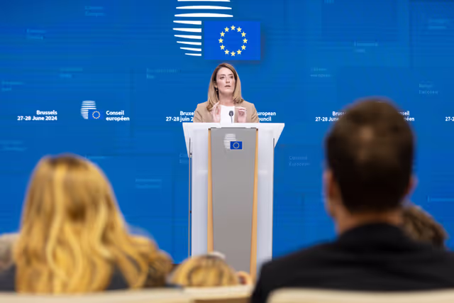 Fotogrāfija 8: Roberta Metsola, EP President at the European Council Meeting
